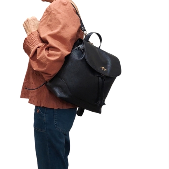 Coach Elle Leather Drawstring Backpack Great Condition - Picture 1 of 13